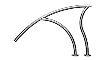 Inter-Fab Designer Series Deck Top Mounted Deck to Deck Return Stair Rail Flanged | 1.90" x .065" Thickness Powder Coated Black | DR-D3D50065-FL-2