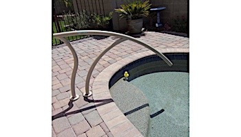 Inter-Fab Designer Series Deck Top Mounted Deck to Deck Return Stair Rail Flanged | 1.90" x .065" Thickness Powder Coated Black | DR-D3D50065-FL-2