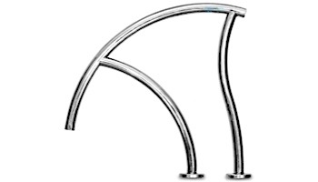 SR Smith Designer Series Deck Top Mounted Grab Rail Flanged Single | 1.90" x .065" Thickness 304 Stainless Steel | DR-G3D065-FL-SINGLE