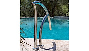 Inter-Fab Designer Economy Figure 4 Deck Single Grab Rail with Flanges | Hardware and Escutcheons Included | DR-G3D065-FL-SINGLE-MG