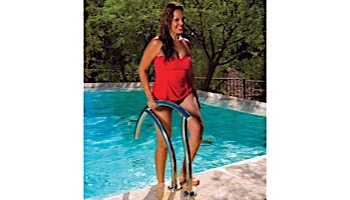 Inter-Fab Designer Series Deck Top Mounted Grab Rail Flanged Single | 1.90" x .065" Thickness Powder Coated Black | DR-G3D065-FL-SINGLE-2