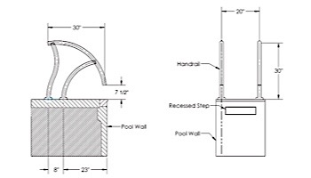 Inter-Fab Designer Series Deck Top Mounted Grab Rail Flanged Single | 1.90" x .065" Thickness Powder Coated Earth | DR-G3D065-FL-SINGLE-3