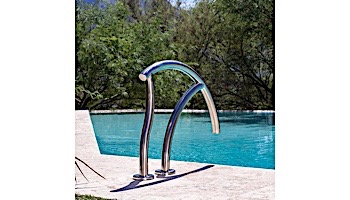 Inter-Fab Designer Series Deck Top Mounted Economy Grab Rail Flanged Single | 1.90" x .065" Thickness Powder Coated Black | DR-G3DE065-FL-SINGLE-2