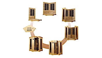 GoldenDesigns Grand 2-3 Person Carbon Far Infrared Corner Sauna | GDI-6235-02