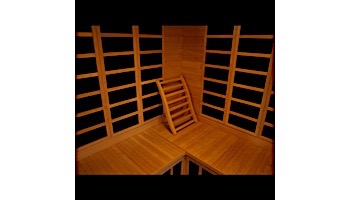 GoldenDesigns Grand 2-3 Person Carbon Far Infrared Corner Sauna | GDI-6235-02
