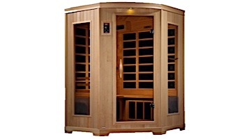 GoldenDesigns Grand 2-3 Person Carbon Far Infrared Corner Sauna | GDI-6235-02