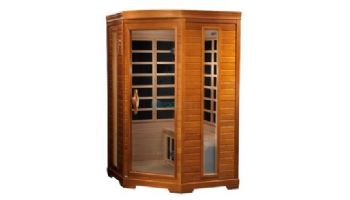 Golden Designs Dynamic Heming 2-Person Corner Low EMF FAR Infrared Sauna | Hemlock | DYN-6225-02
