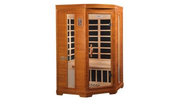 Golden Designs Dynamic Heming 2-Person Corner Low EMF FAR Infrared Sauna | Hemlock | DYN-6225-02