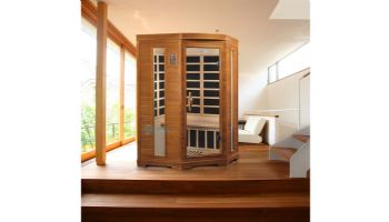 Golden Designs Dynamic Heming 2-Person Corner Low EMF FAR Infrared Sauna | Hemlock | DYN-6225-02