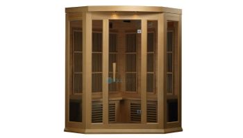 Golden Designs Maxxus 3-Person Low EMF FAR Infrared Carbon Corner Sauna | Hemlock | MX-K356-01