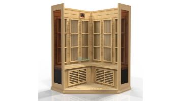 Golden Designs Maxxus 3-Person Low EMF FAR Infrared Carbon Corner Sauna | Hemlock | MX-K356-01