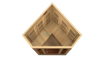 Golden Designs Maxxus 3-Person Low EMF FAR Infrared Carbon Corner Sauna | Hemlock | MX-K356-01