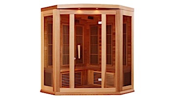 Golden Designs Maxxus 3-Person Low EMF FAR Infrared Carbon Corner Sauna | Red Cedar | MX-K356-01 CED