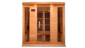 Golden Designs Maxxus 4-Person Low EMF FAR Infrared Carbon Sauna | Hemlock | MX-K406-01