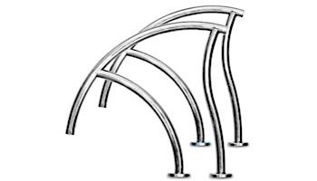 Inter-Fab Designer Series Grab Rail Pair | 1.90" x .065" Thickness Powder Coated Black | DR-G3D065-2