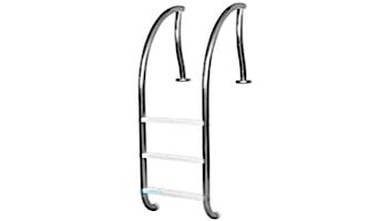 Inter-Fab Designer Series 3 Step Ladder With White High Impact Plastic Treads | 1.90" x .065" Thickness Powder Coated Black | DR-L3065P-W-2