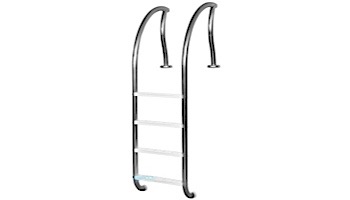 Inter-Fab Designer Series 4 Step Ladder With White High Impact Plastic Treads | 1.90"? x .065"? Thickness Powder Coated Light Gray | DR-L4065P-W-9