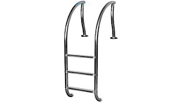 Inter-Fab Designer Series Deck Top Mounted 3 Step Ladder Flanged With Sure-Step Treads | 1.90" x .065" Thickness Powder Coated Earth | DR-L3065S-FL-3