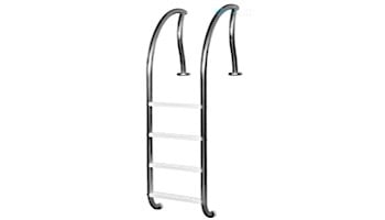 Inter-Fab Designer Series Deck Top Mounted 4 Step Ladder Flanged With White High Impact Plastic Treads | 1.90" x .065" Thickness Thermo Plastic Coated Tan | DR-L4065P-W-FL-TPC-T