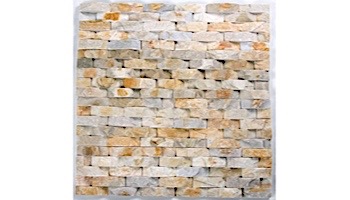 Natural Stone Ledger Panel 6x24 | Desert Gold | Basketweave Quartzite