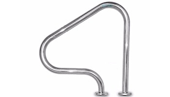 Inter-Fab Deck Top Mounted G3D Figure 4 Grab Rail Flanged Single | 1.90" x .049" Thickness 316L Marine Grade Stainless Steel | G3D049-FL-SINGLE-MG