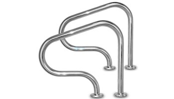 Inter-Fab Deck Top Mounted G3DE Figure 4 Economy Grab Rail Flanged Pair | 1.90"? x .049"? Thickness Powder Coated White | G3DE049-FL-1