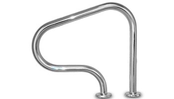 Inter-Fab Deck Top Mounted G3DE Figure 4 Economy Grab Rail Flanged Single | 1.90"? x .049"? Thickness Thermo Plastic Coated Gray | G3DE049-FL-SINGLE-TPC-G