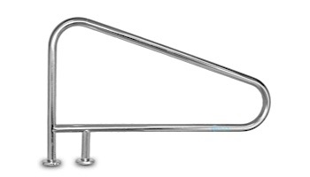 Inter-Fab Deck Top Mounted D3BD 3 Bend Braced Flanged Stair Rail | 1.90"? x .049"? Thickness Thermo Plastic Coated Gray | D3BD049-FL-TPC-G
