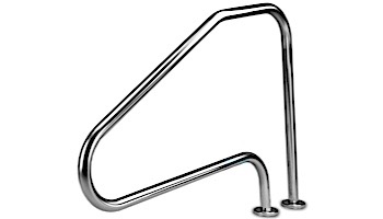 Inter-Fab Deck Top Mounted D4D 4 Bend Flanged Stair Rail | 1.90"? x .049"? Thickness Powder Coated Black | D4D049-FL-2