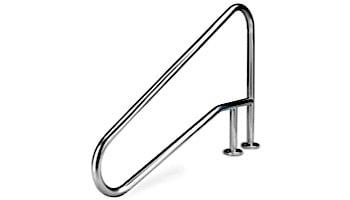 SR Smith Deck Top Mounted D4D 4 Bend Braced Flanged Stair Rail | 1.90" x .049" Thickness 304 Stainless Steel | D4BD049-FL