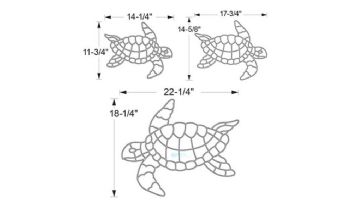 AquaStar Swim Designs Turtle Pre-Filled Frames Set | 1 Small, 1 Medium, 1 Large | F2030-01