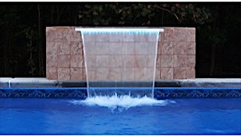 Brilliant Wonders 24" LED Waterfall Bottom Port | 6" Lip | 100 Ft. Cord | Black | 25676-234-000