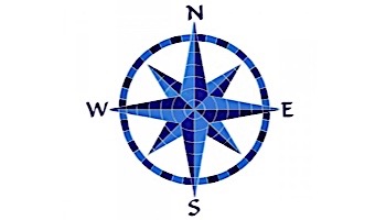 Artistry In Mosaics Eight Point Compass Blue Mosaic | 42" x 41" | CEIBLUL