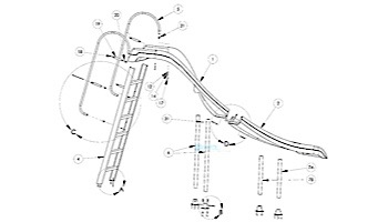 Inter-Fab City 2 Slide 23.25" Aluminum Slide Leg | Part # 7A | H-23.250 LEG