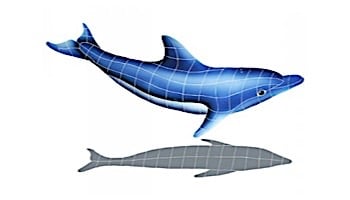 Artistry In Mosaics Dolphin in the Sun with Shadow Mosaic | B - 26" x 42" | DISBLUB