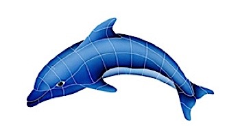 Artistry In Mosaics Dolphin Left with Shadow Mosaic | Medium - 25"? x 40"? | DSHBLULM
