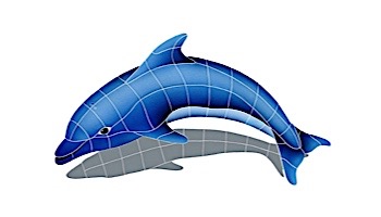 Artistry In Mosaics Dolphin Left with Shadow Mosaic | Medium - 25"? x 40"? | DSHBLULM