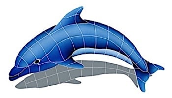 Artistry In Mosaics Dolphin Left Mosaic | Medium - 24"? x 40"? | DOLBLULM