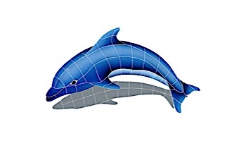 Artistry In Mosaics Dolphin Left with Shadow Mosaic | Small - 19"? x 30"? | DSHBLULS