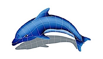 Artistry In Mosaics Dolphin Left Mosaic | Medium - 24"? x 40"? | DOLBLULM