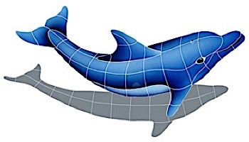 Artistry In Mosaics Dolphin Left Mosaic | Medium - 24"? x 40"? | DOLBLULM