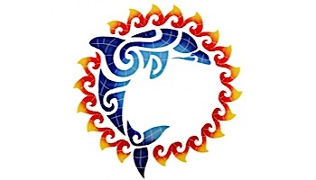 Artistry In Mosaics Dolphin Sun Medallion Mosaic | 36" x 36" | DSUMCOL