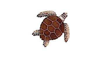 Artistry In Mosaics Loggerhead Turtle Brown Mosaic | Small - 8"? x 8"? | TLOBROS