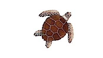 Artistry In Mosaics Loggerhead Turtle Brown Mosaic | Large - 20"? x 20"? | TLOBROL
