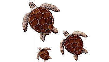 Artistry In Mosaics Loggerhead Turtle Brown Mosaic | Small - 8"? x 8"? | TLOBROS