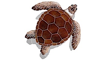 Artistry In Mosaics Loggerhead Turtle Brown with Shadow Mosaic | Large - 22"? x 20"? | TLSBROL