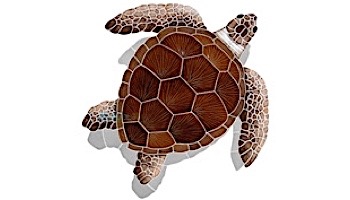 Artistry In Mosaics Loggerhead Turtle Brown with Shadow Mosaic | Medium - 16"? x 15"? | TLSBROM