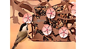 Desert Steel Cherry Blossom Hanging Bird Feeder | 409-110