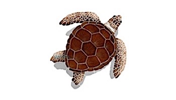 Artistry In Mosaics Loggerhead Turtle Brown with Shadow Mosaic | Small - 9"? x 8"? | TLSBROS