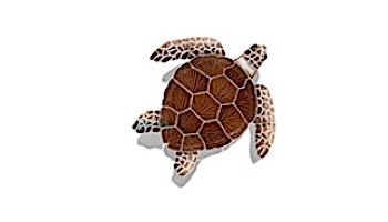 Artistry In Mosaics Loggerhead Turtle Brown with Shadow Mosaic | Medium - 16"? x 15"? | TLSBROM